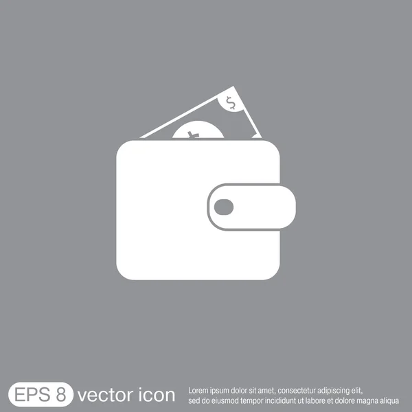Symbol icon purse and dollar — Stock Vector