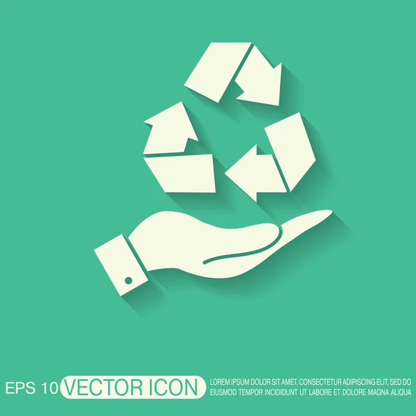 Hand houden recycle symbool — Stockvector