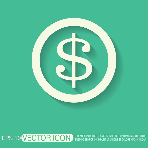 Dollar munt. symbool van geld — Stockvector