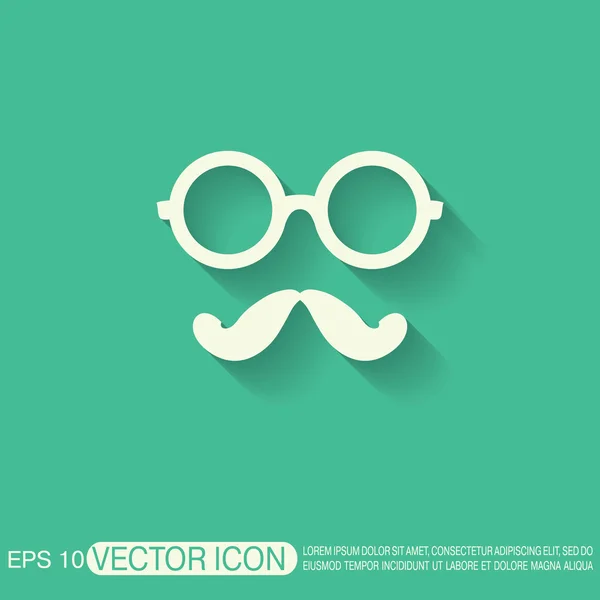 Mustache and glasses. hipster icon — Stock Vector