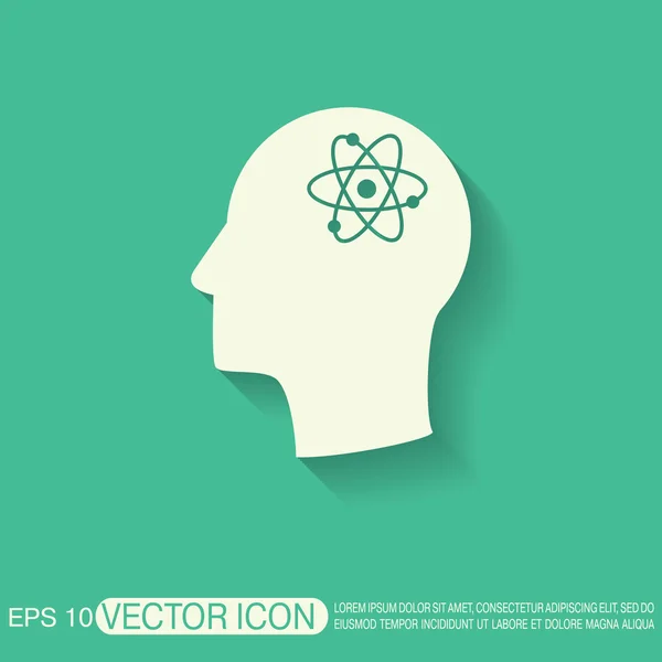 Man and his mind about the atom — Stock Vector