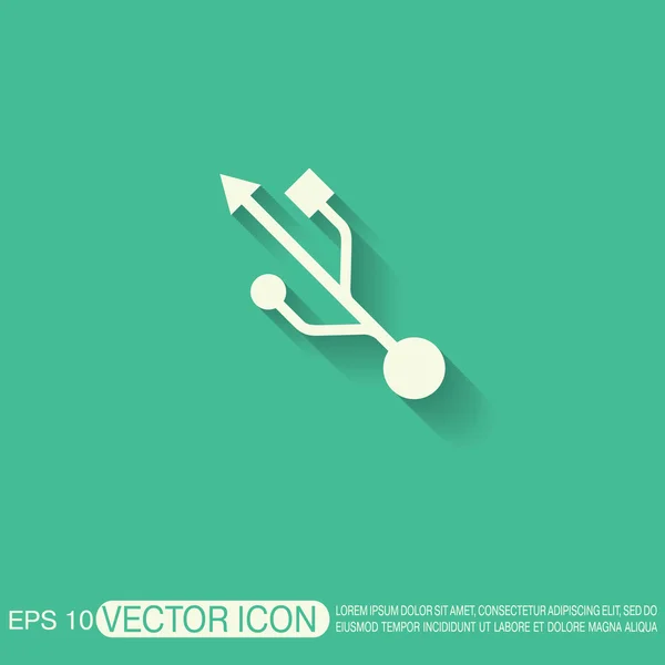 USB symbol, vector. usb icon — Stock Vector