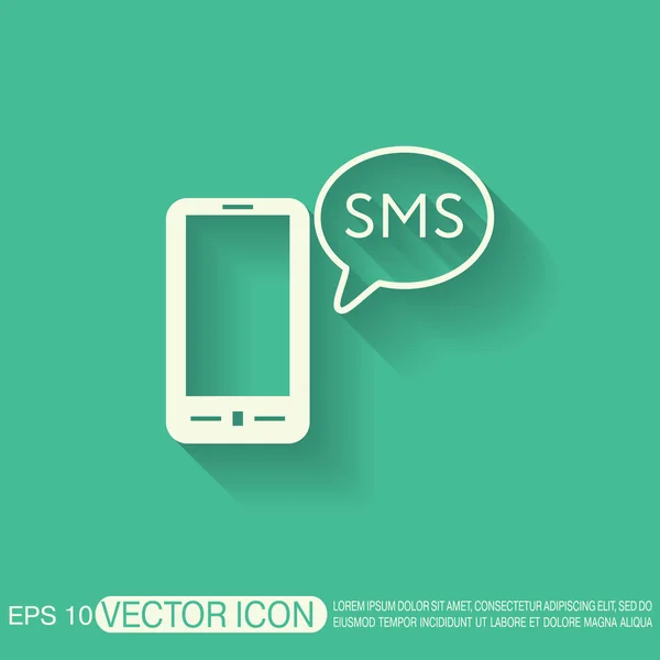 Smartphone with cloud of sms — Stock Vector