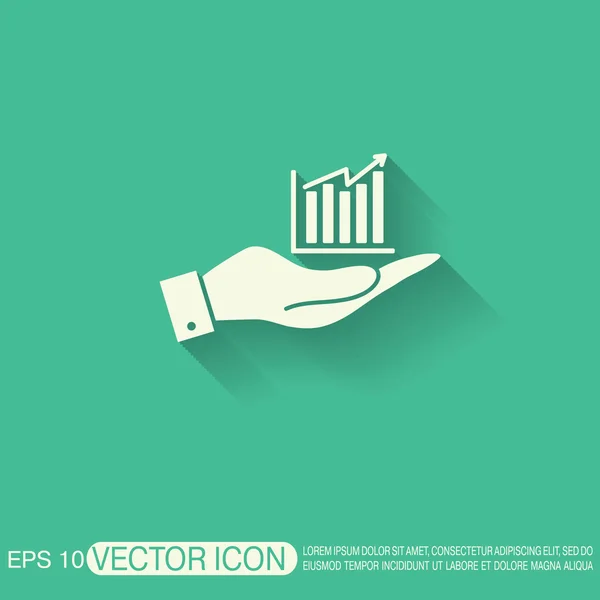Hand holding  chart diagram figure. — Stock Vector