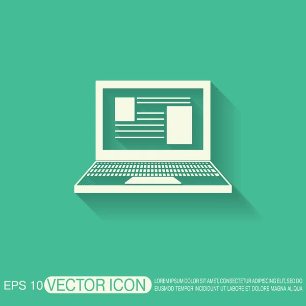 Anteckningsboken laptop ikonen. — Stock vektor