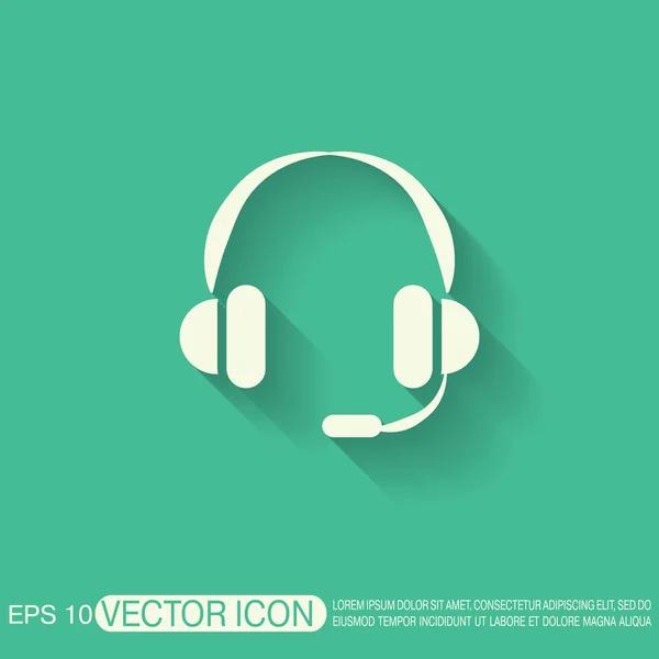 Kunden stöd hörlurar ikonen — Stock vektor