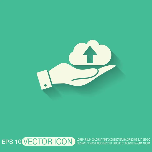 Hand holding  cloud download. — Stock Vector