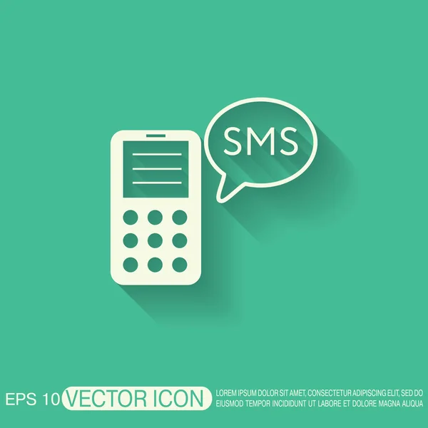 Smartphone com nuvem de diálogo sms — Vetor de Stock