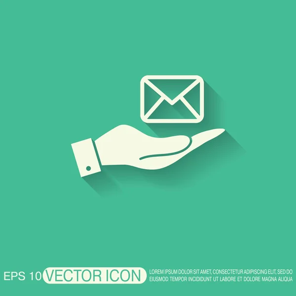 Hand bedrijf postal envelop. — Stockvector