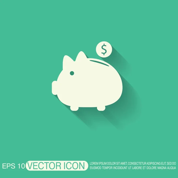 Piggy bank symbool — Stockvector