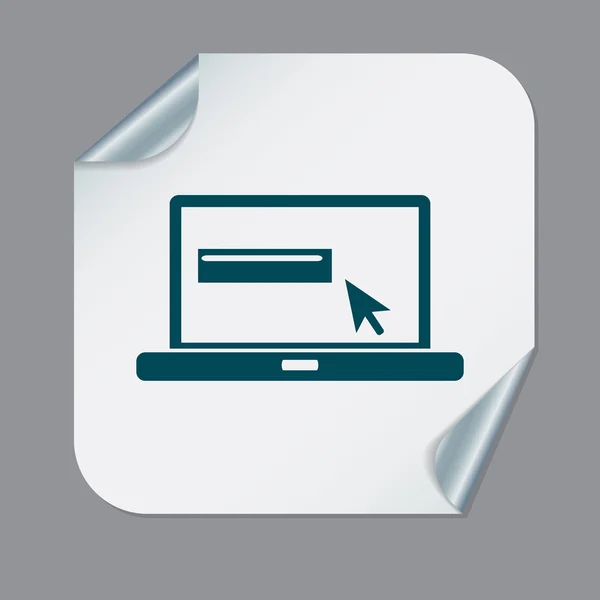 Laptop z symbolem strzałki sieci web — Wektor stockowy