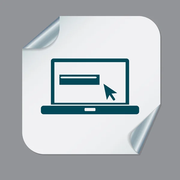 Laptop met symbool web pijl — Stockvector