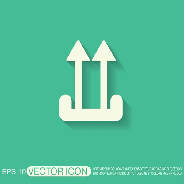 Kwetsbare symbool, pijl-omhoog — Stockvector