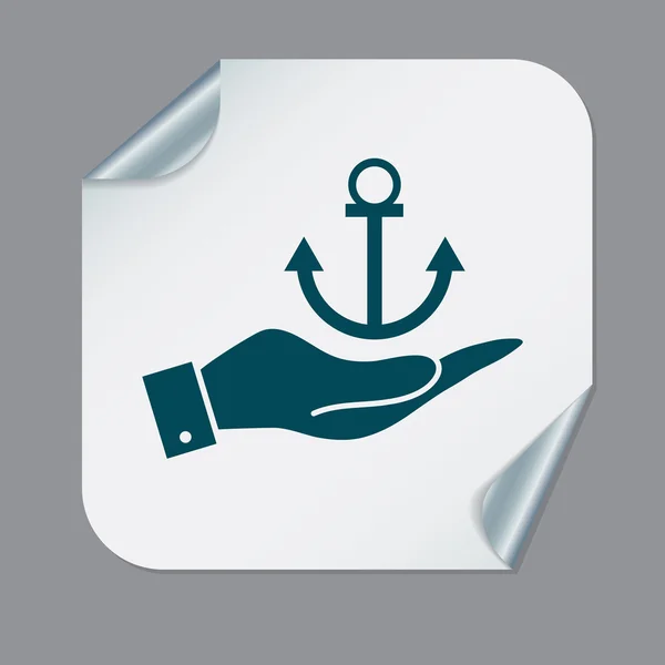 Hand met nautische anker — Stockvector