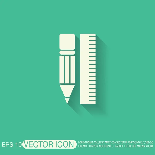 Ruler and pencil characters — Stock Vector