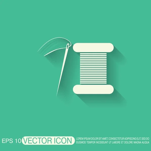 Spool of thread and needle. — Stock Vector