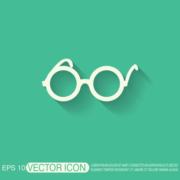 Glasses icon on green — Stock Vector