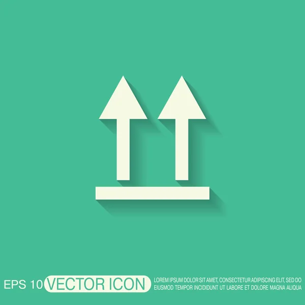 Kwetsbare symbool, pijl-omhoog — Stockvector