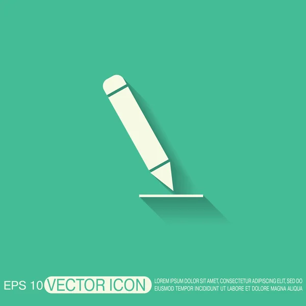 Skriva penna eller penna på ett ark — Stock vektor