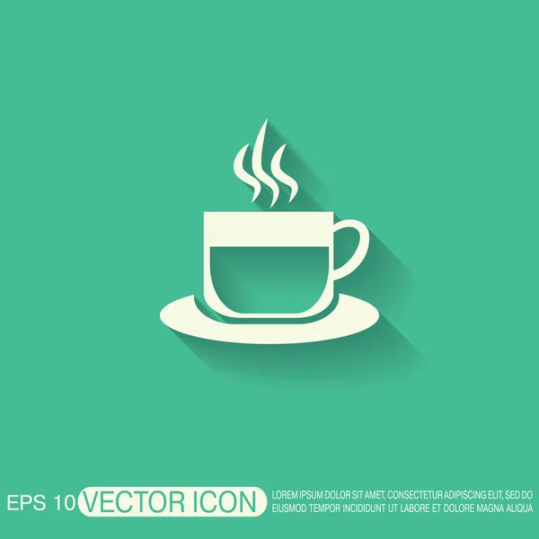 Чашку горячего напитка. Icon cafe or diner — стоковый вектор