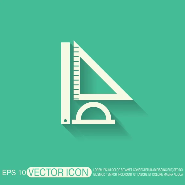 Ruler, protractor, triangle — Stock Vector