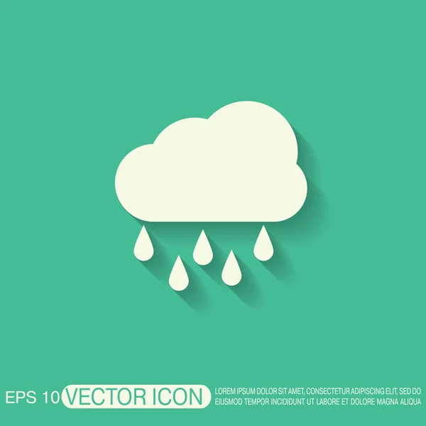 Deszcz chmur z wiatrem. ikona pogody — Wektor stockowy
