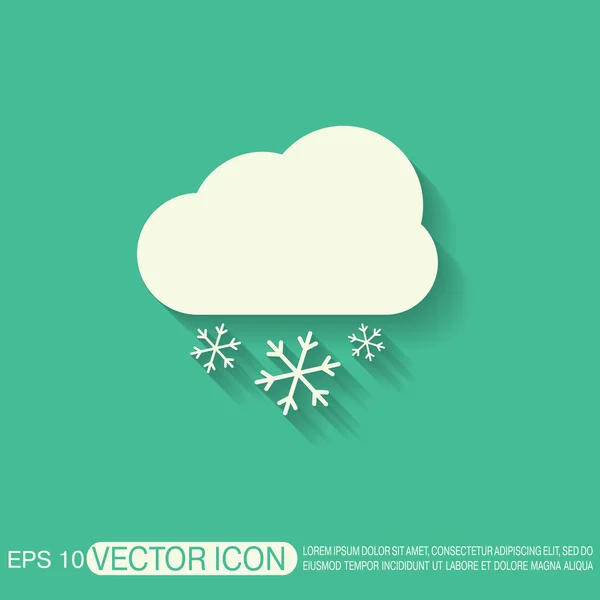 Icono del tiempo, nieve nube — Vector de stock