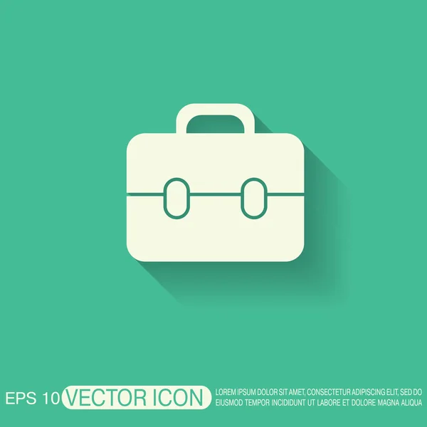 Briefcase white symbol — Stock Vector