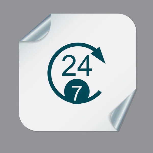 24 timmar om dygnet och 7 dagar en vecka ikoner — Stock vektor