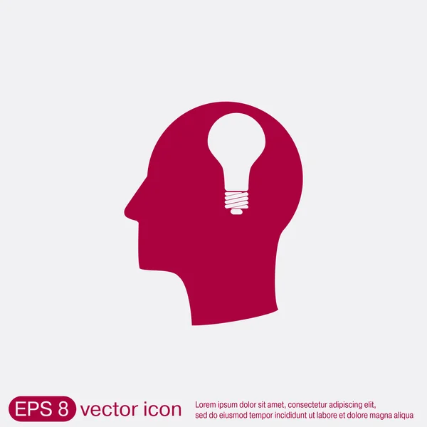 Man and his mind about  lightbulb — Stock Vector