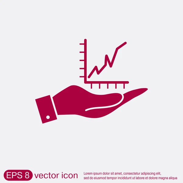 Hand holding a chart diagram figure — Stock Vector