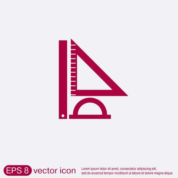 Ruler, protractor, triangle — Stock Vector