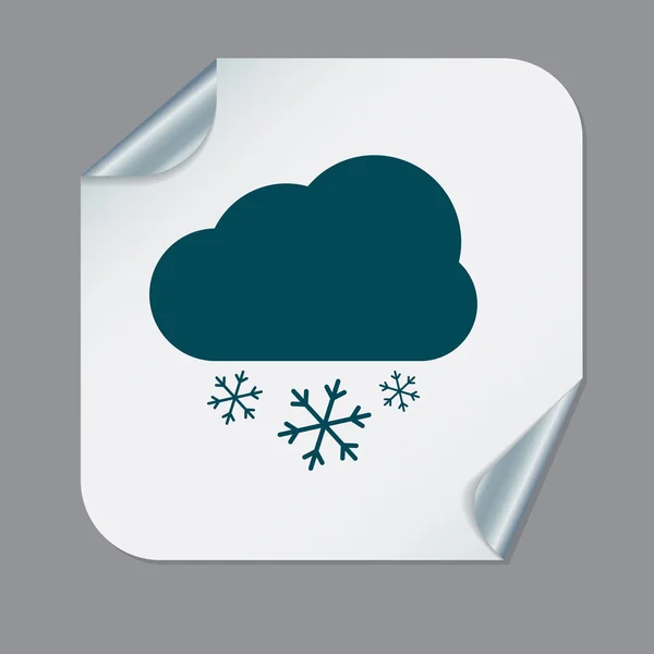 Nube con icono de nieve — Vector de stock