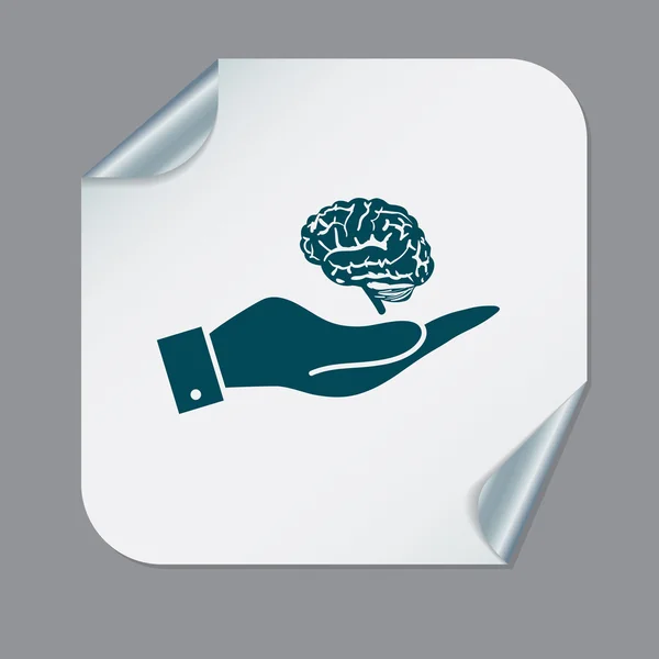 Hand som håller en hjärna — Stock vektor