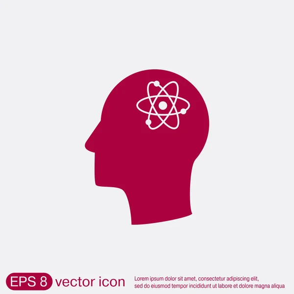 Silhouette of head thinking — Stock Vector