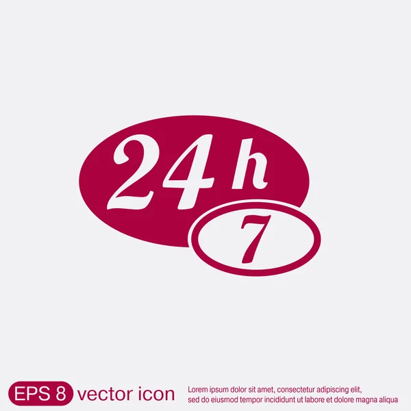 Open 24 hours a day icon — Stock Vector