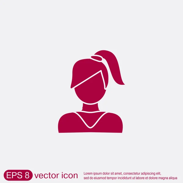 Girl with hair in tail. — Stock Vector