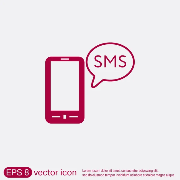 Smartphone mit SMS-Dialogwolke. — Stockvektor