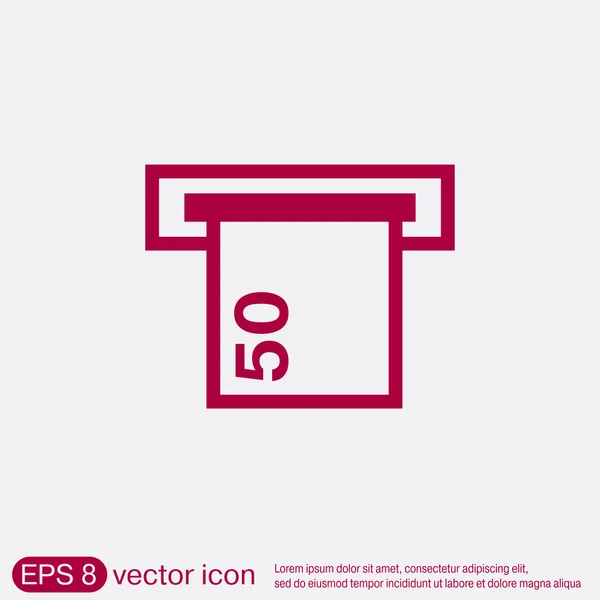 Eceiving dinheiro de um ATM —  Vetores de Stock