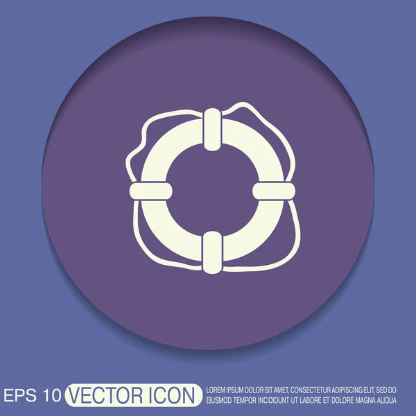 Reddingsboei ronde pictogram — Stockvector