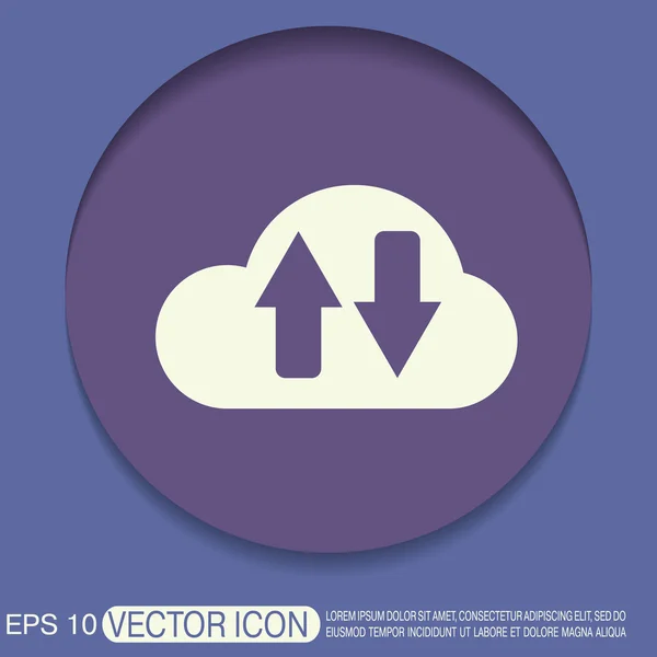 Wolk downloaden. pictogram — Stockvector