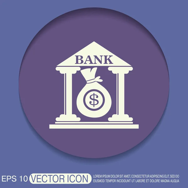Pictogram bankgebouw — Stockvector