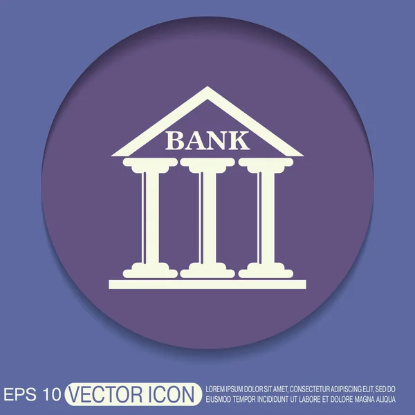 Значок здания банка — стоковый вектор