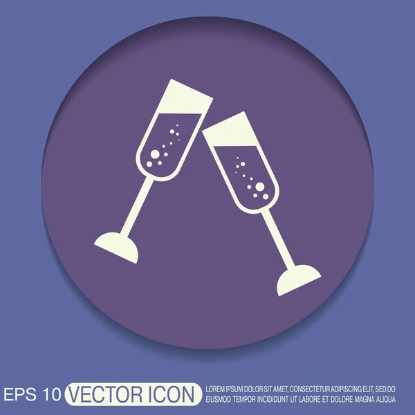 Champagne glasses icon — Stock Vector
