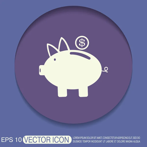 Prasátko symbolem peněz — Stockový vektor