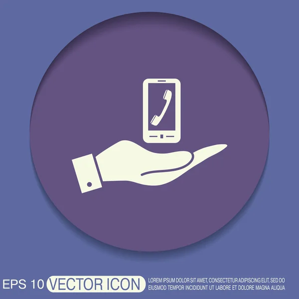 Hand holding a smartphone — Stock Vector