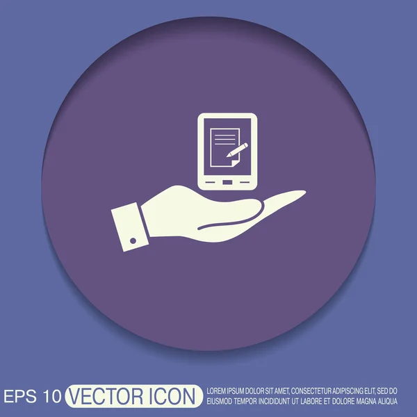 Hand met een Tablet PC-pad — Stockvector