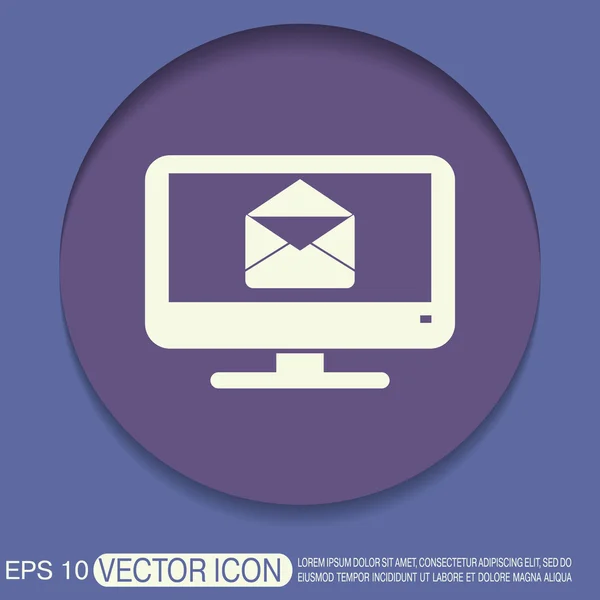 Monitor, letter envelope — Stock Vector