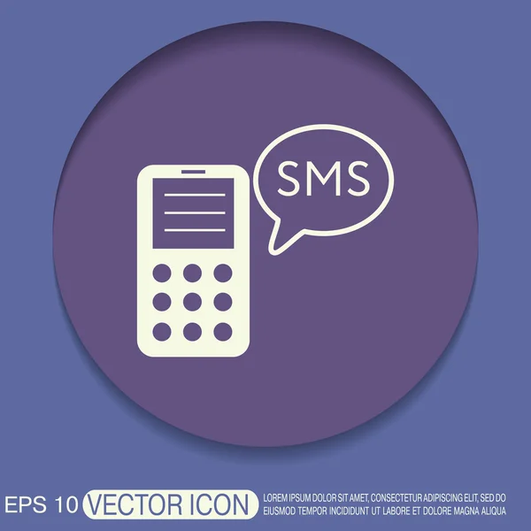 Smartphone met wolk van sms — Stockvector