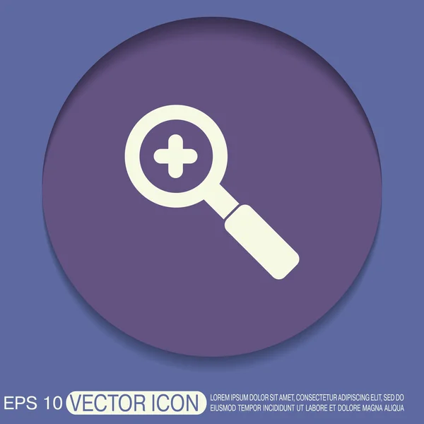 Pictogram met Vergrootglas verhoging — Stockvector